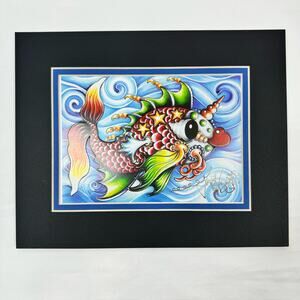 Jamie Hayes Limited Edition Pucker Fish Giclee Print Signed Matted Artwork 5"x7"